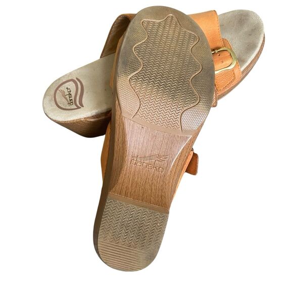 Dansko Sophie Wedge Slide Sandals 8.5-9/EU 39 Orange Leather Comfort Work Casual - Picture 7 of 7